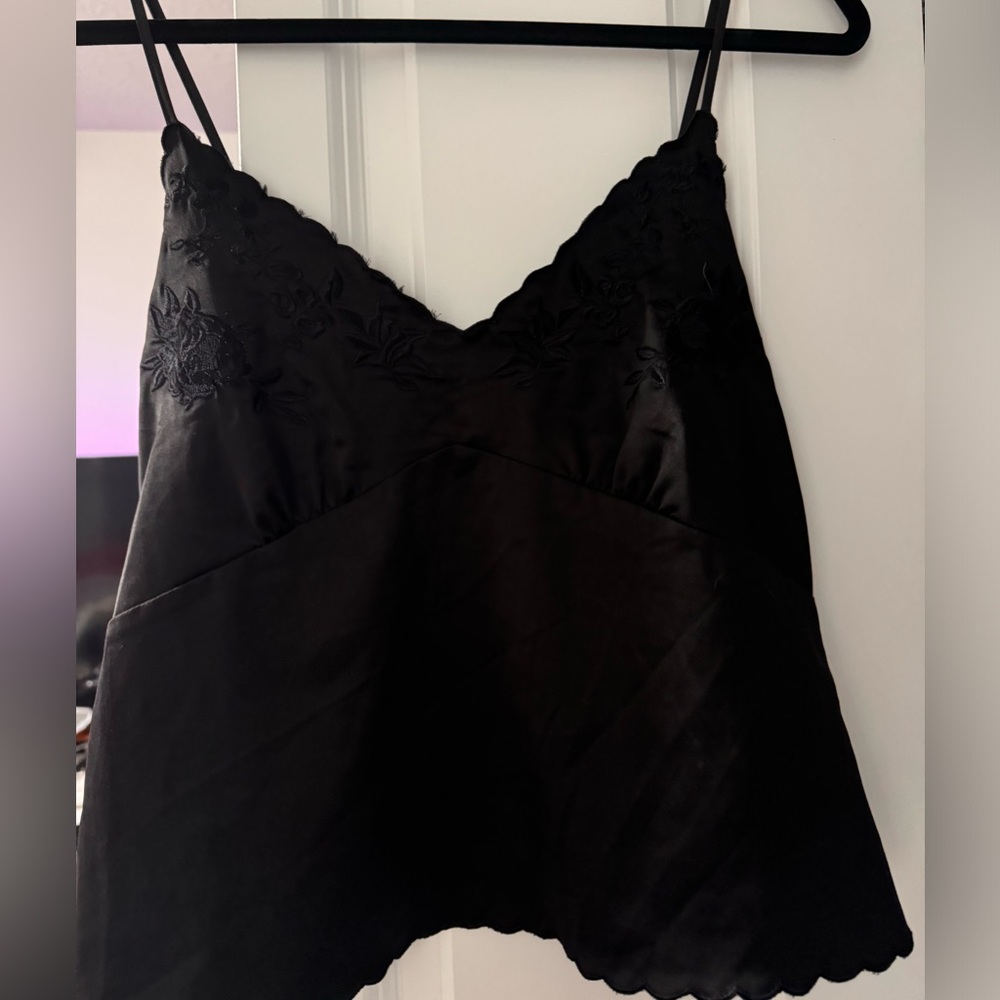 Zara black satin top